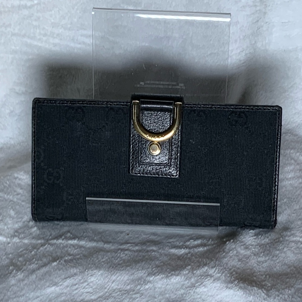 Gucci Black Wallet with Gold Accent